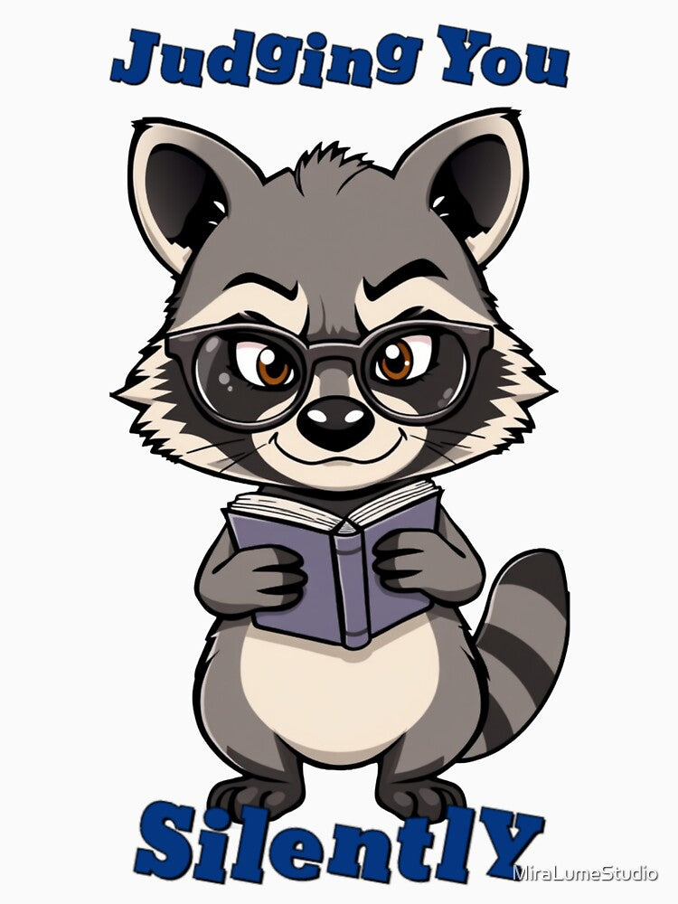 Funny Raccoon Meme Collection – Judging You Silently Sarcastic Raccoon Meme Funny Graphic Tee by MiraLumeStudio