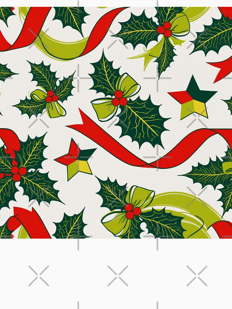 Christmas bells and Santa Claus - festive bells and leaves seamless pattern by cocomelon168