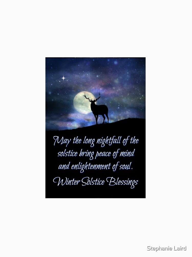 Winter Solstice Holiday Cards, With Elk and Moon Night Fall by Stephanie Laird