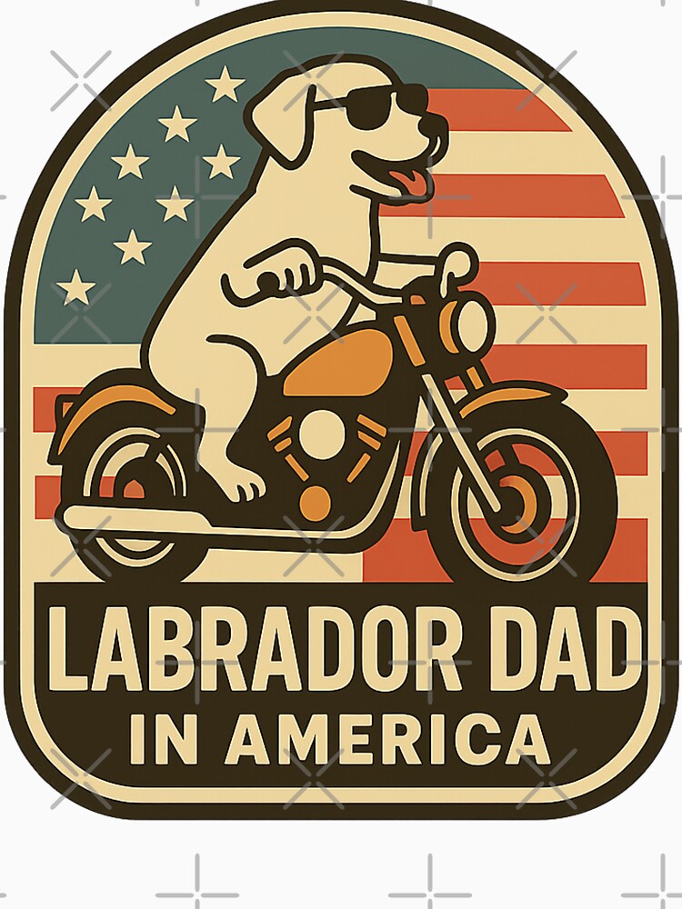Patriotic Labrador Biker Dad Shirt – American Flag Lab Dad USA Motorcycle Gift by PawPrintCustom