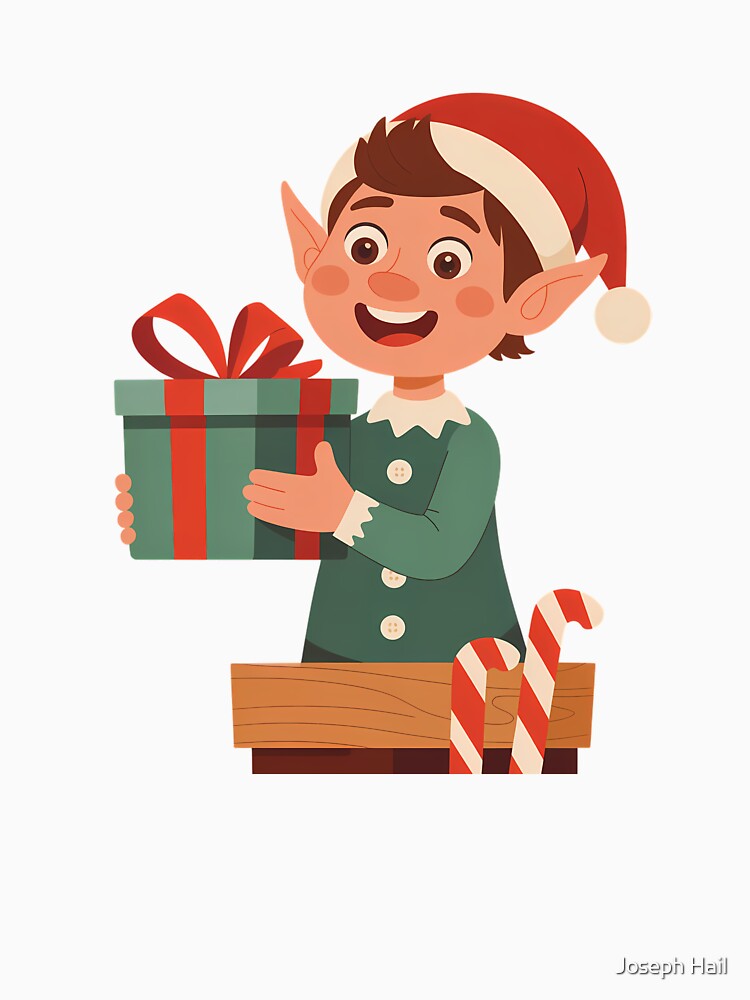 An elf with a gift. by Joseph Hail