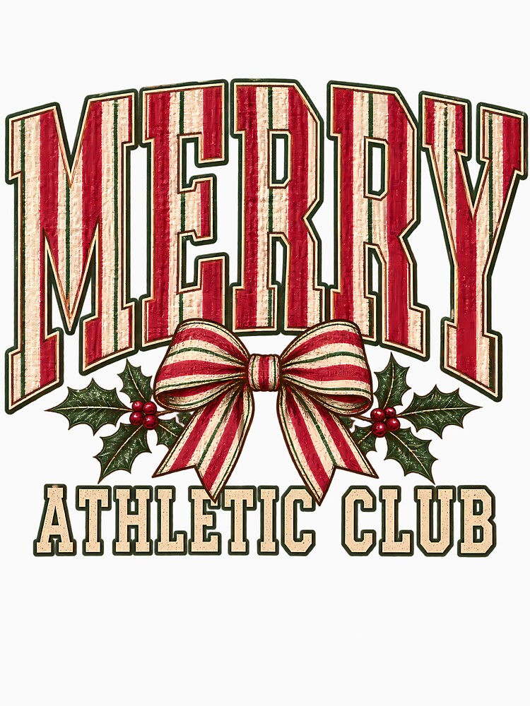 Merry Athletic Club Christmas | Vintage Preppy Seersucker Holiday Design by Vireltoo