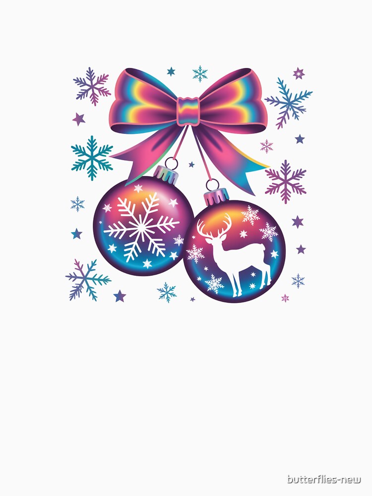 Rainbow Christmas Ornament Bow Design by butterflies-new