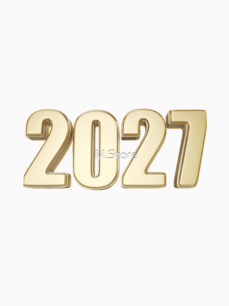 Shiny Luxury Gold 2027 New Year Typography by M.Store