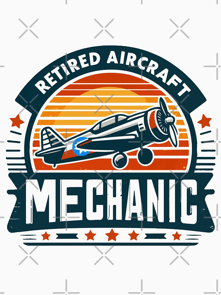 retired aircraft mechanic retro gift for retirment day by MommyVibeArts