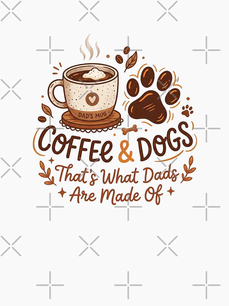 Coffee And Dogs Dad Shirt | Morning Routine Dog Father Gift - Caffeinated Dog Dad by Osmose-Studio