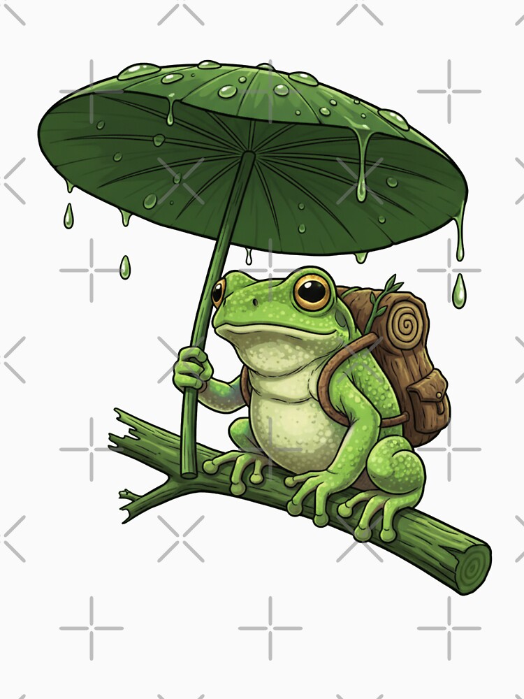Adventure Frog with Leaf Umbrella & Backpack by carthagia