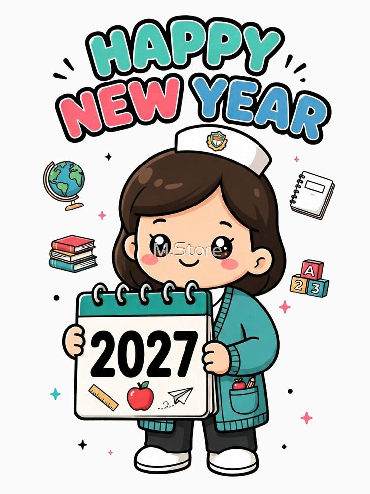 Cute Kawaii Teacher 2027 New Year by M.Store