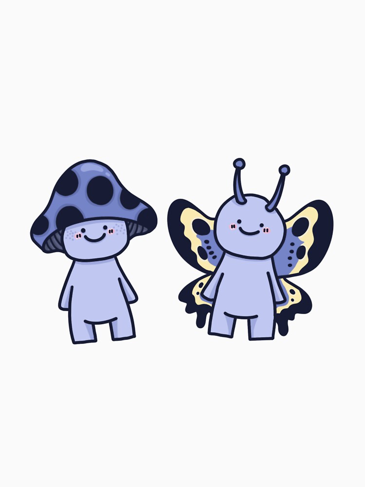 Mushroom and Butterfly Characters No Background by CyanCollette