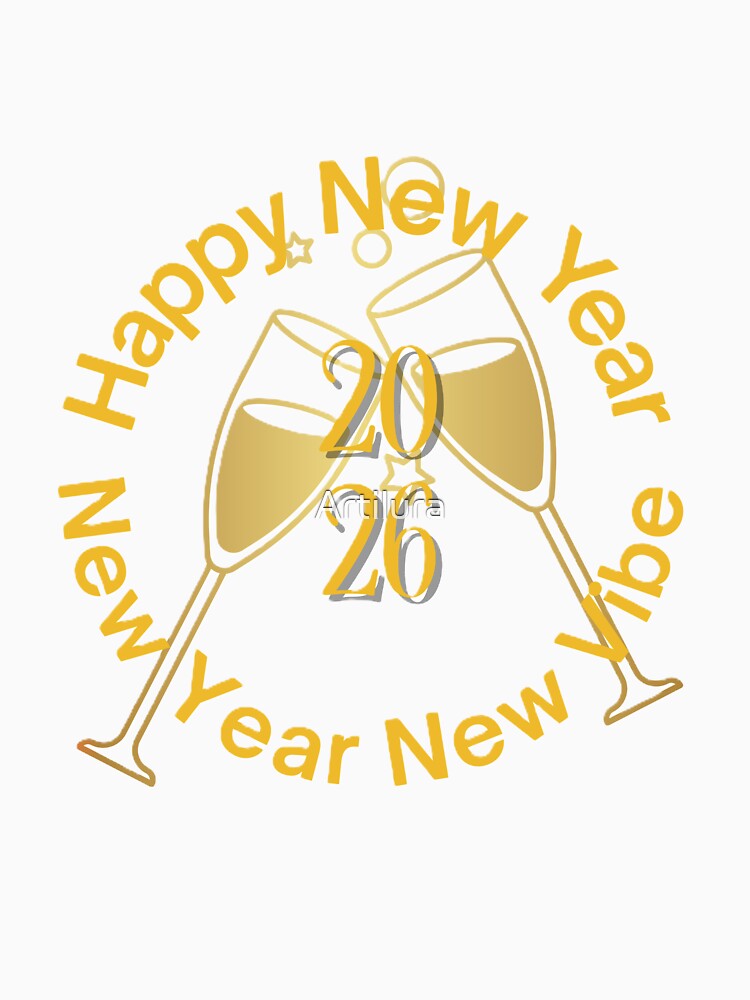 Elegant Gold Champagne New Year 2026 Design by Artilura