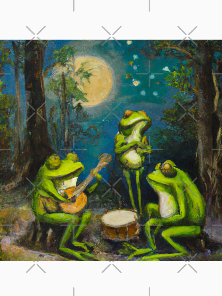 Goblincore Oil Painting Frog Orchestra by soulfulprintss8