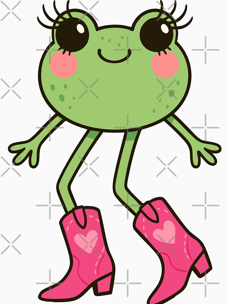 Cute Frog Diva with Pink Cowgirl Boots – Playful Clean Girl Vibes by Print-Zoo