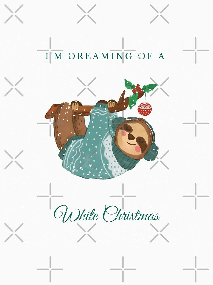 Sloth I'm dreaming of a white Christmas by HappyNoireArt