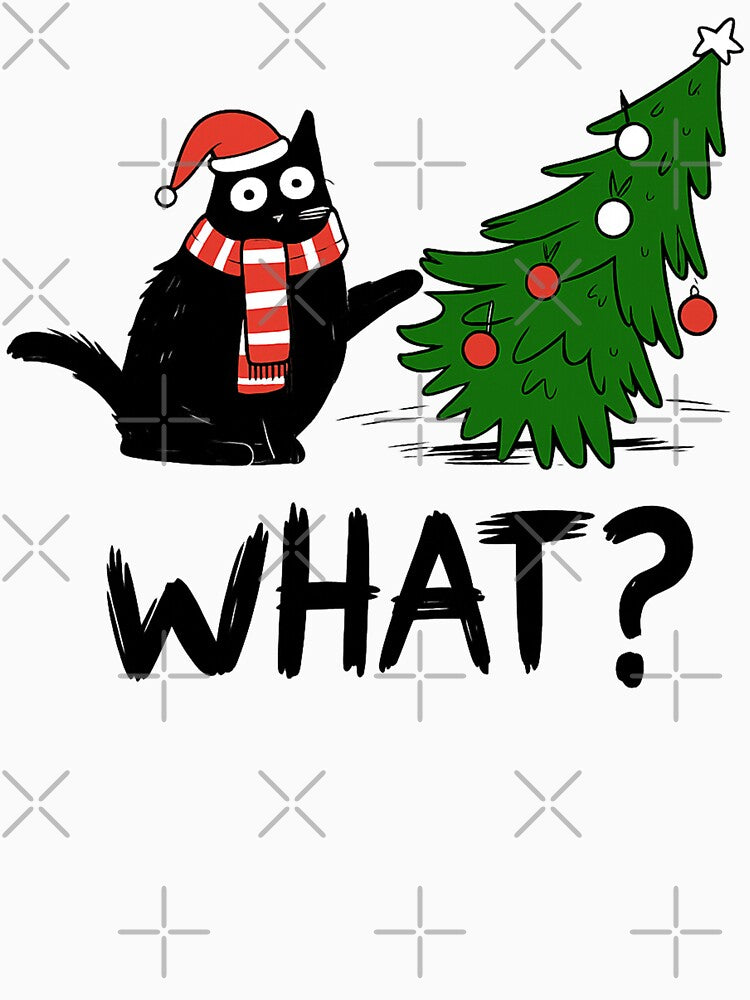 Funny Cat Christmas Shirt What? Christmas by will freed18