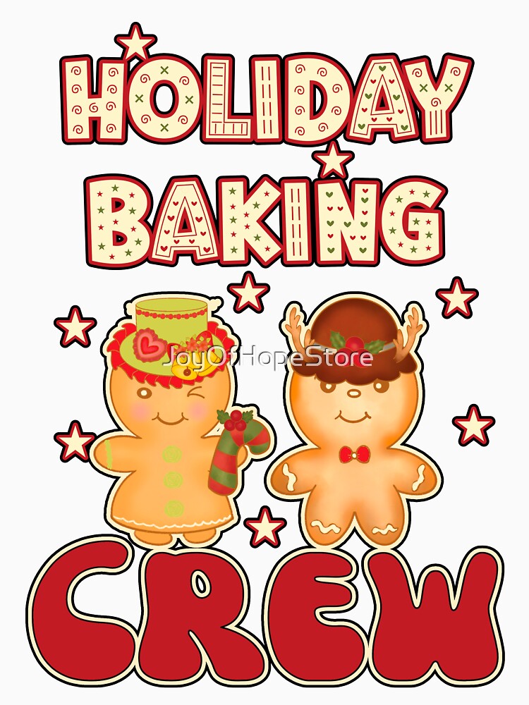 Holiday Baking Crew Vintage Look Cute Gingerbread Man & Woman Family Christmas Xmas Happy Holiday by JoyOfHopeStore