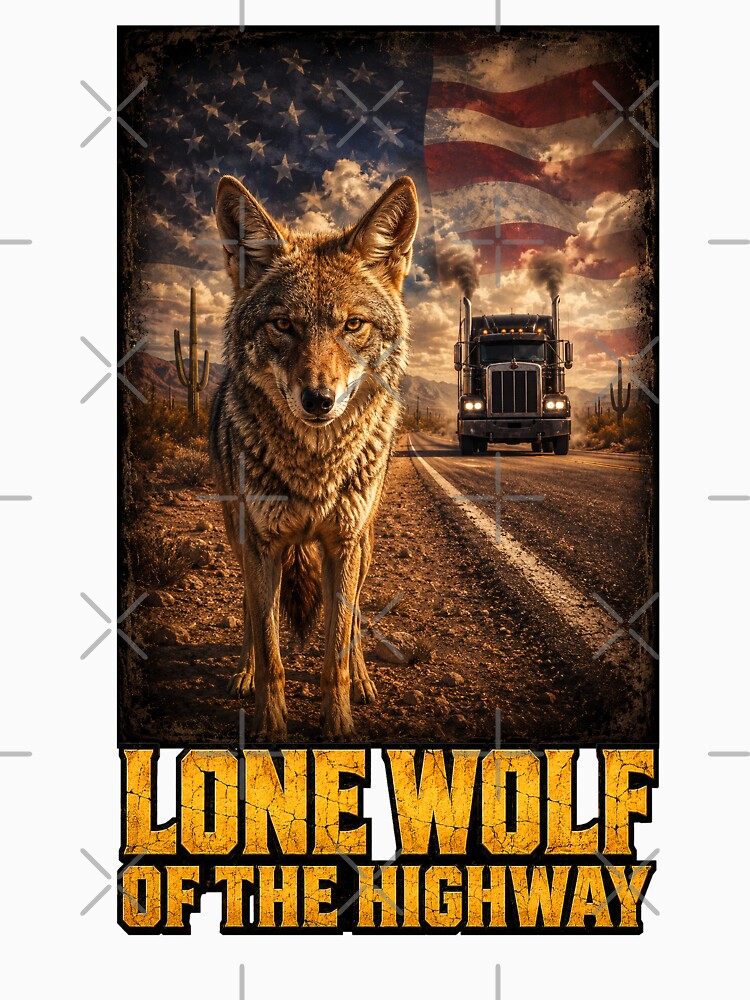 Lone Wolf of the Highway – American Trucker Art by NomadForge