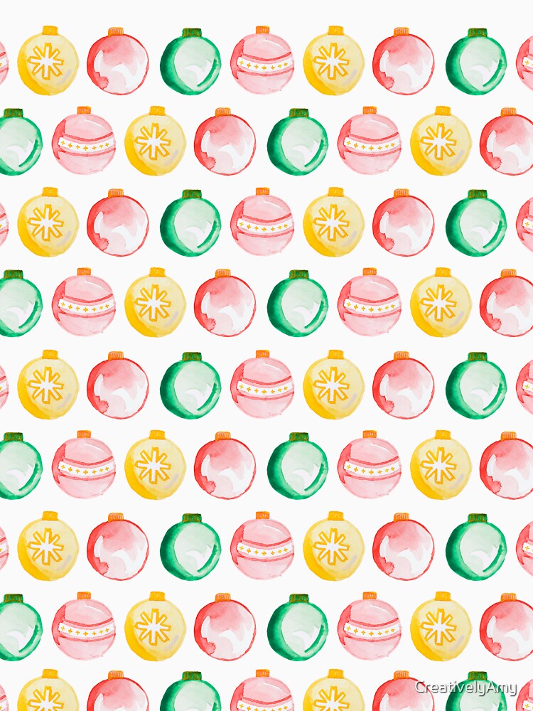 Christmas Ornament Watercolor Pattern by CreativelyAmy