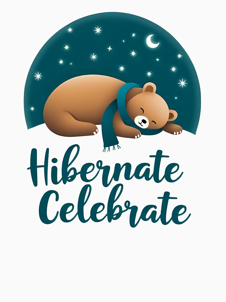 Hibernate & Celebrate – Cute Winter Bear Illustration by HANG ON STUDIO