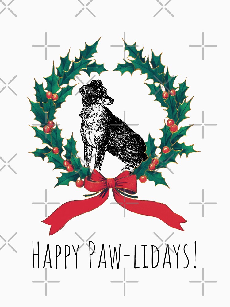 Happy Paw-lidays! Vintage Christmas Dog by HappyNoireArt