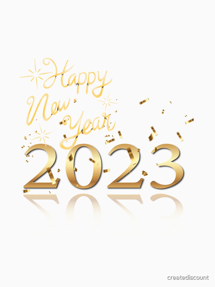 Happy New Year 2023 celebrate party by creatediscount