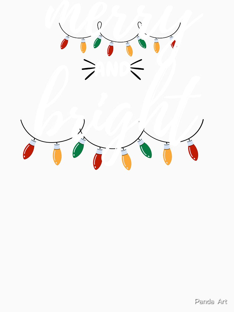 merry and bright Christmas lights Party xmas Family tree by Panda  Art
