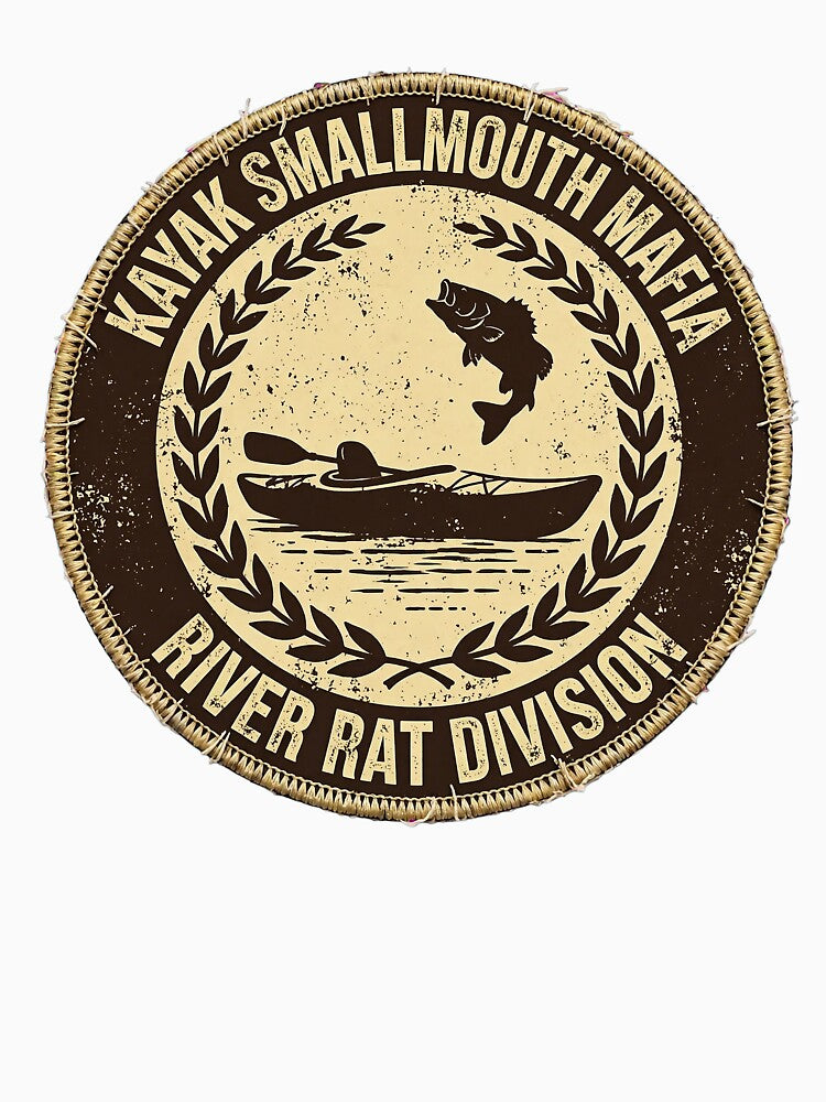 Kayak Smallmouth Mafia River Rat Division Kayak Bass Fishing Badge by LunaGlow Studio