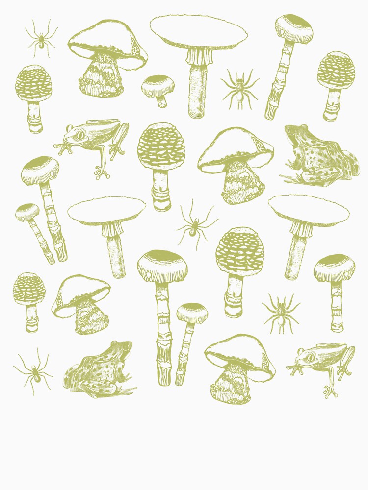 Green Mushrooms & Frogs by DarkstarDesign