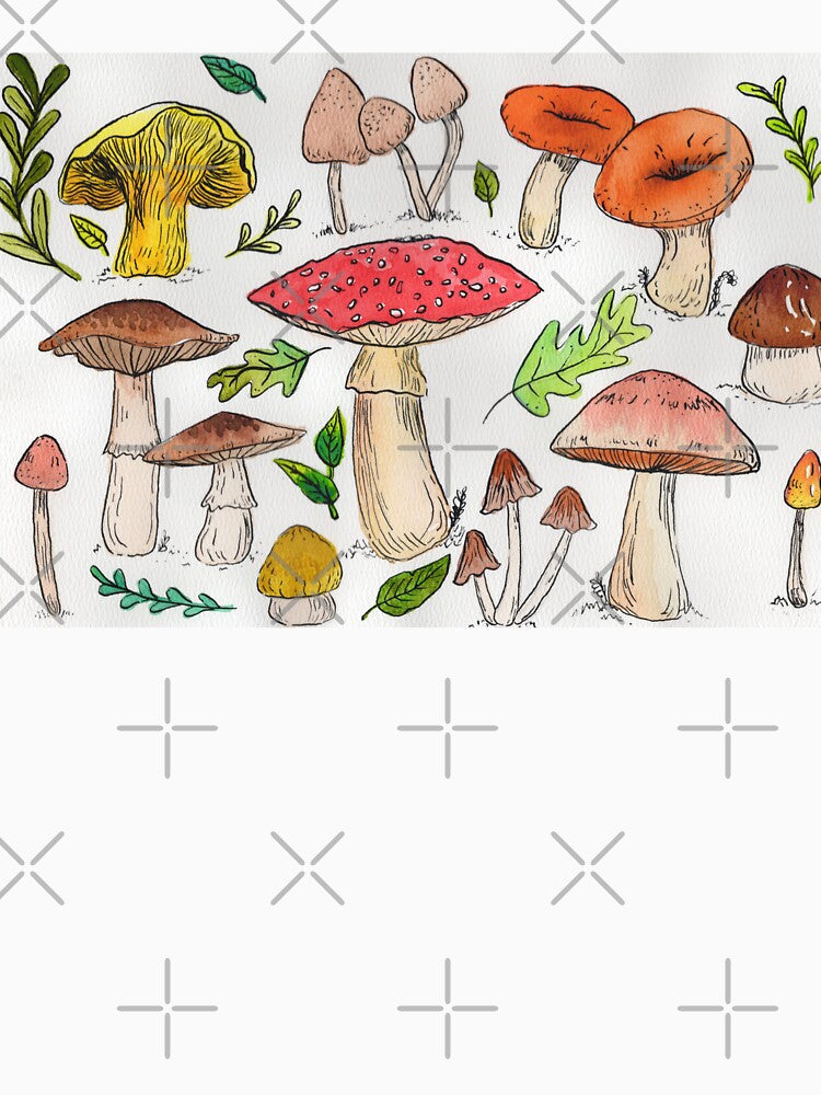Watercolor Mushrooms by KateJohnsonArt