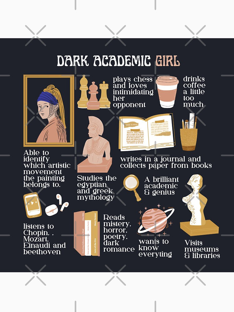 Dark academic girl - Dark background by Athenasgirl