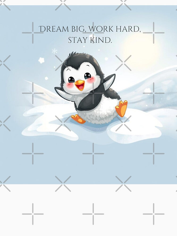 Joyful Baby Penguin Sliding in the Snow - Playful Winter Scene by Jayara [Born To Reign]
