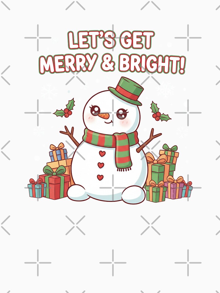 Let's Get Merry & Bright - Kawaii Snowman and Christmas Gifts by PinkGothica