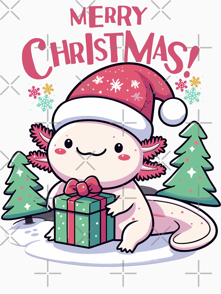 Axolotl Christmas - Cute Kawaii Axolotl Christmas by JessArty ⭐⭐⭐⭐⭐