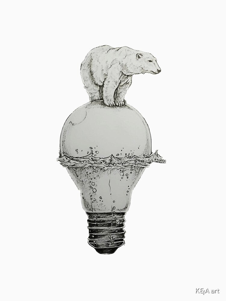 The polar bear on the earth lamp by K&A art