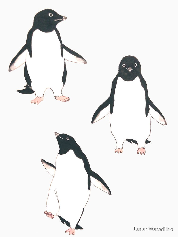 Adelie Penguins by Lunar Waterlilies