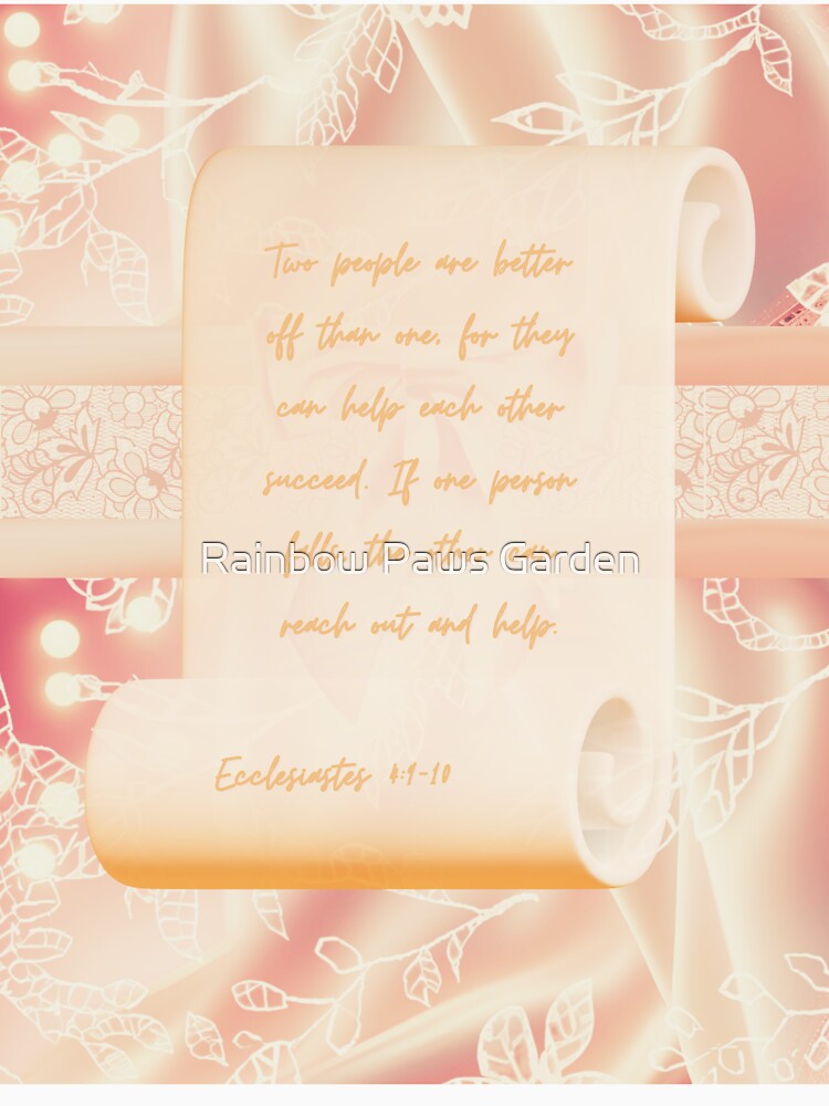 Elegant Champagne peach beige Floral Lace Ecclesiastes 4:9-10 | Two Are Better Than One by Rainbow Paws Garden