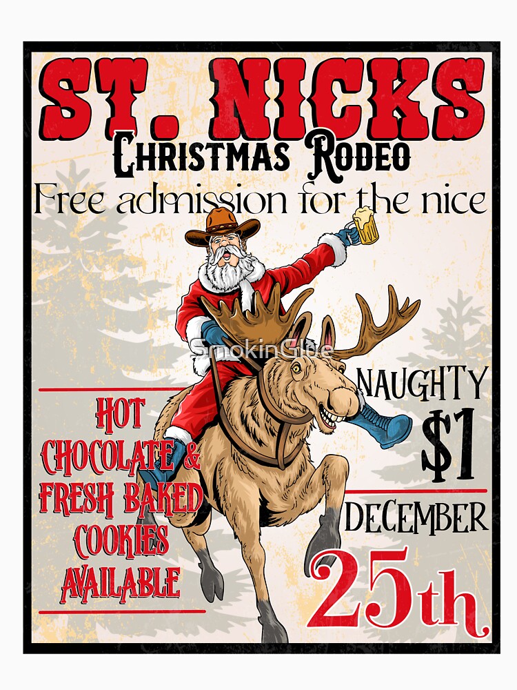 Vintage Christmas Rodeo Poster by SmokinGlue