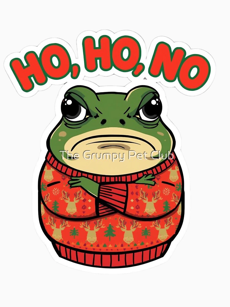 Ho Ho No Grumpy Christmas Frog - Funny Ugly Sweater by The Grumpy Pet Club