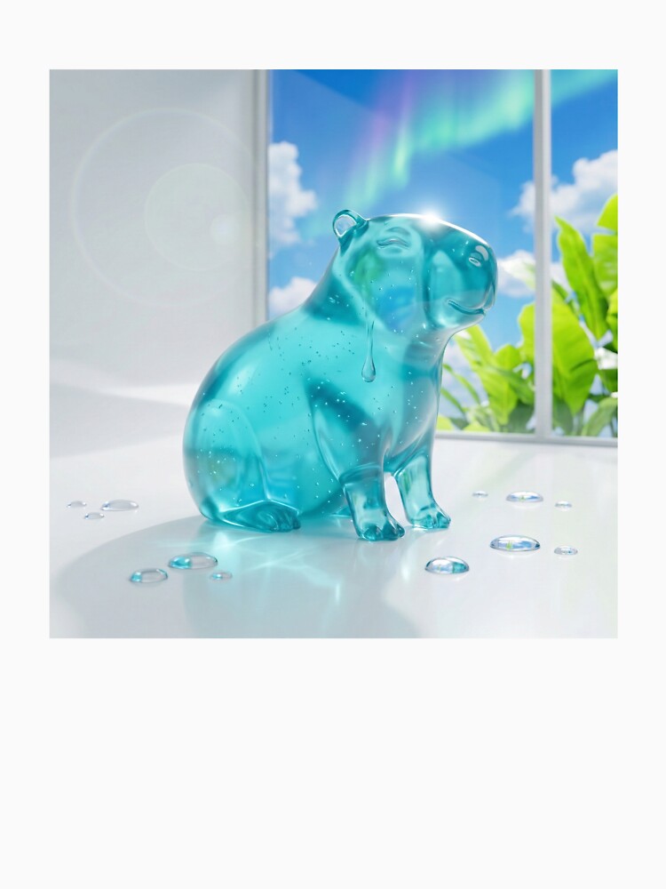Frutiger Aero Gel Capybara Translucent Y2K Product Art by CapyVerseStudio