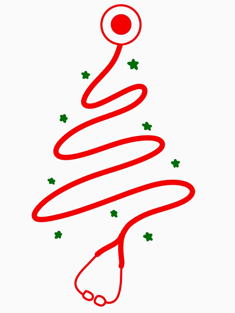 Scribble stethoscope tree (red) by RandiMullins
