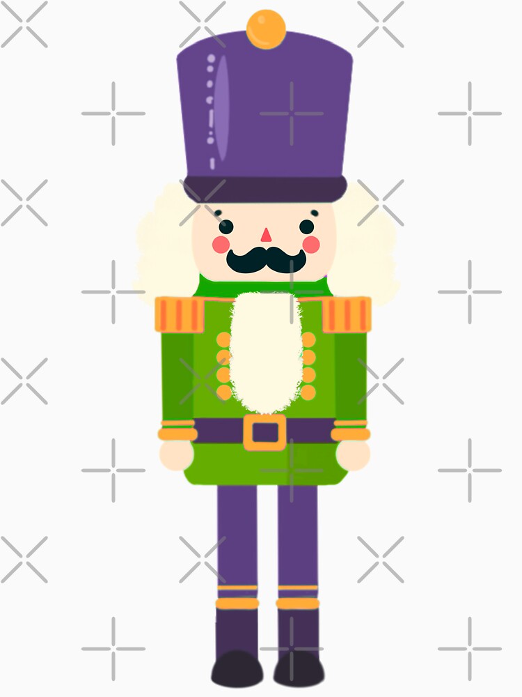 Green and Purple Christmas Nutcracker Toy Soldier Graphic Art - White Background by Star-Fragment