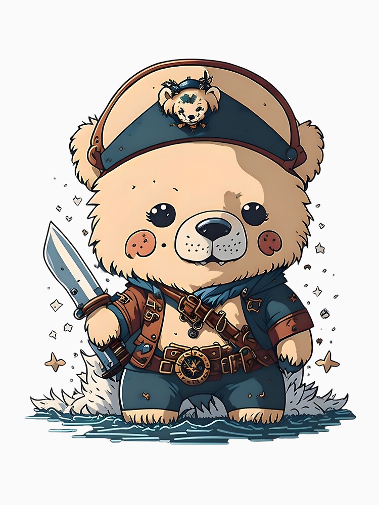 Kawaii Adorable Cartoon Pirate Polar Bear Design by MoxieVibe