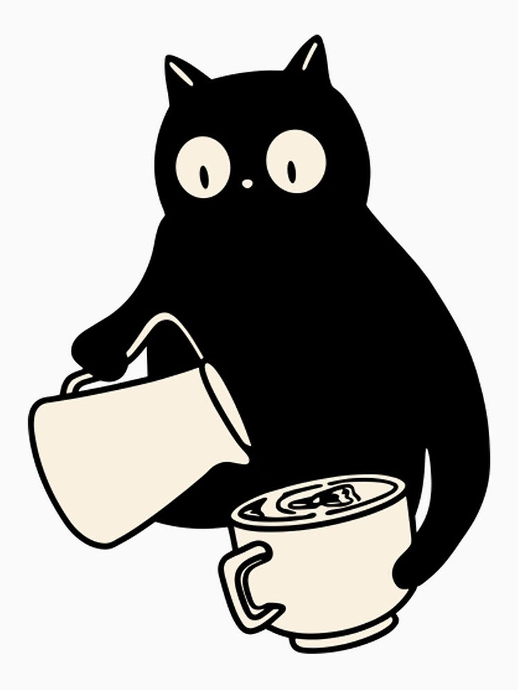 Cute Cat Preparing Latte Art Coffee Barista Aesthetic by GASSISHOP