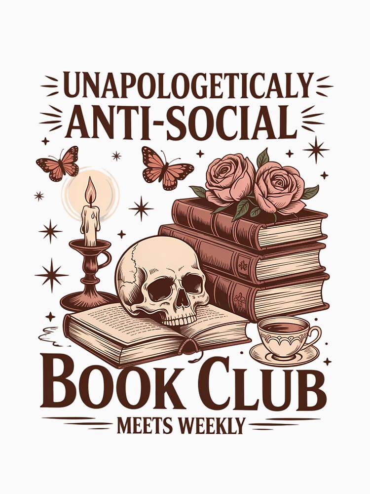 Reading Squad Book Lover Bookish Skull Anti-Social Book Club by KarstenNoanra