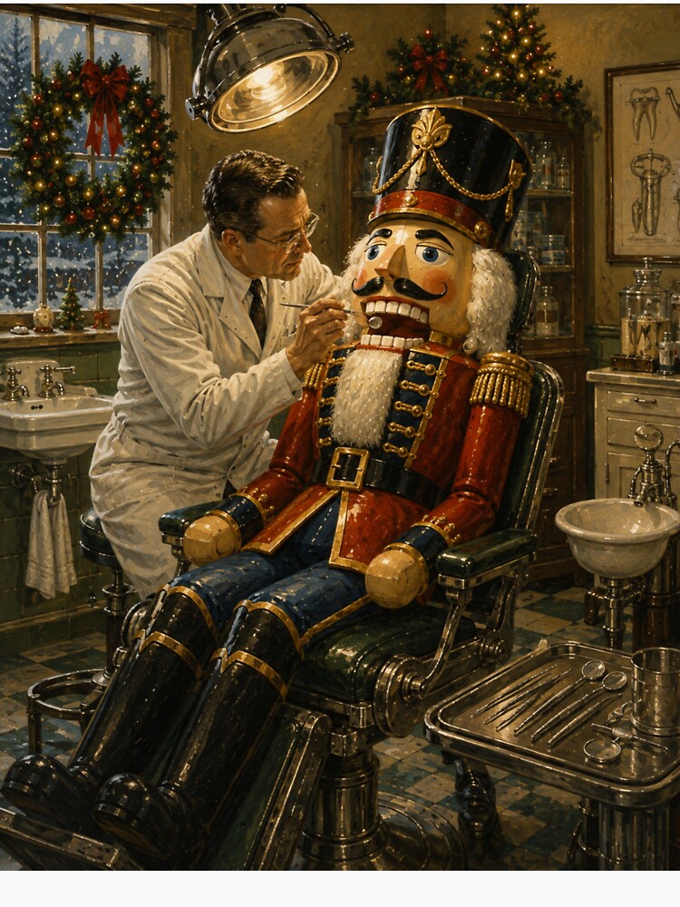 Nutcracker Dentist – Funny Vintage Christmas Art by GSizzle1