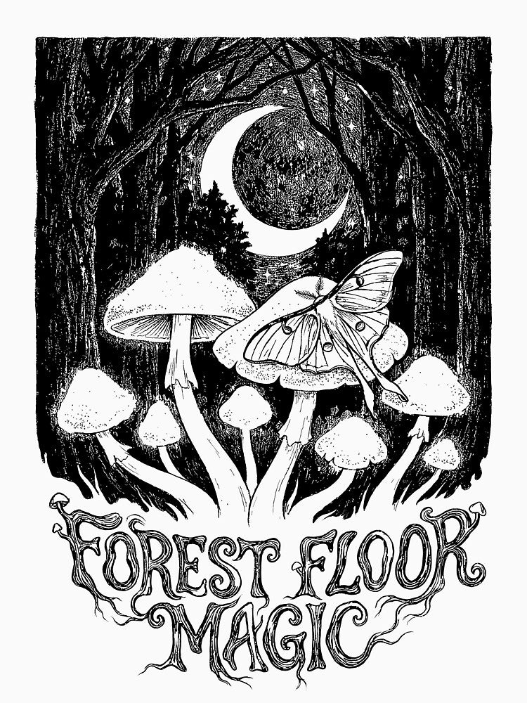 Bioluminescent Forest Floor Magic - Mushroom Aesthetic by bapupa