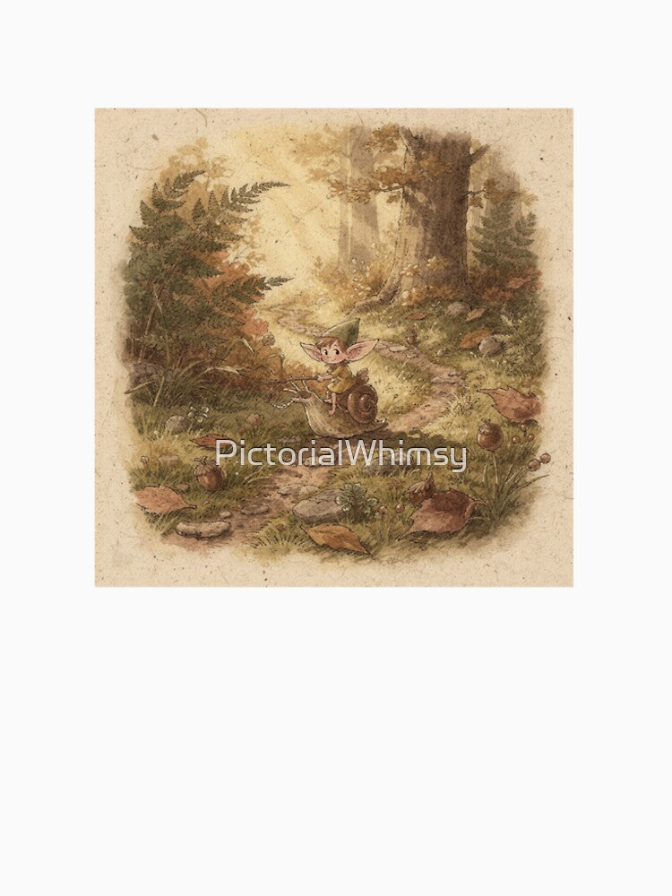 Snail-Riding Forest Pixie On The Woodland Path by PictorialWhimsy