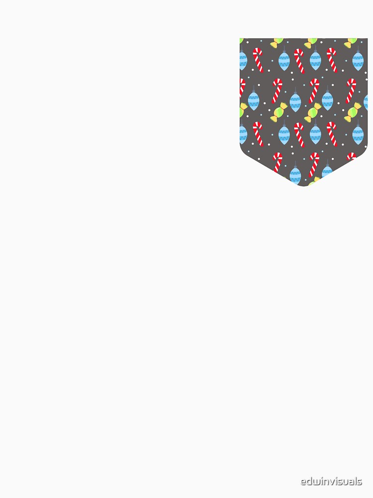 Gray Candy Cane Pocket Print by edwinvisuals