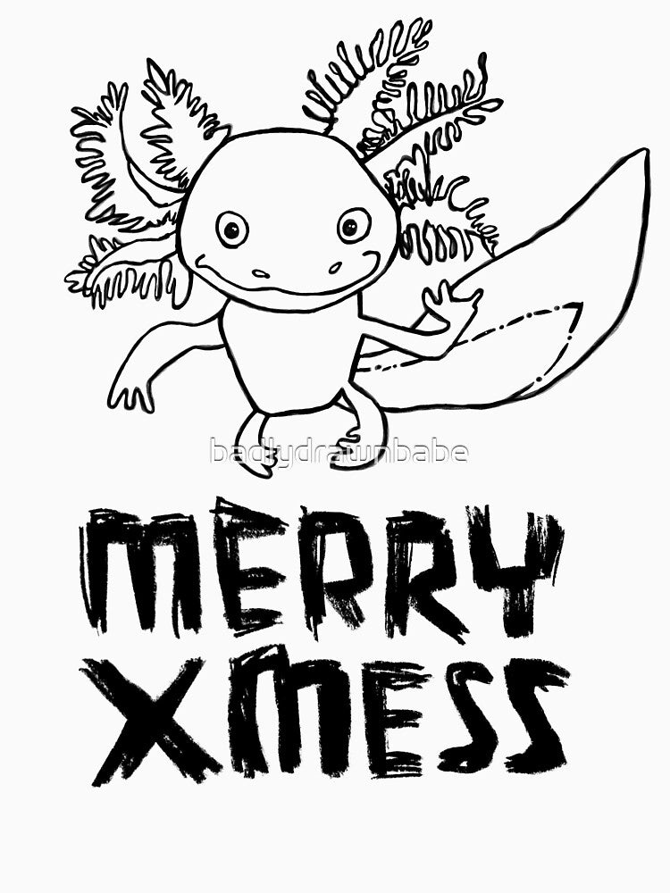 Axolotl Xmas, Merry Xmess, Christmas Axolotl by badlydrawnbabe