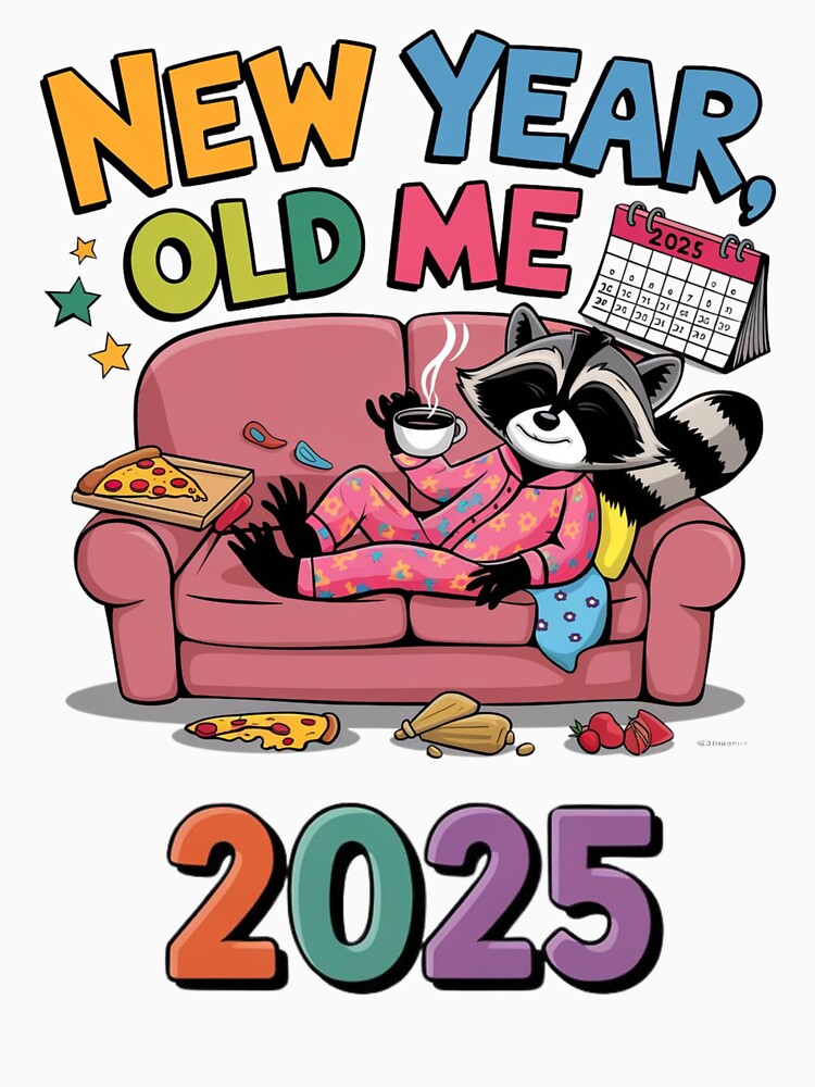 New year new me, New year old me 2025 funny, ironic, cute by KAMIstyles