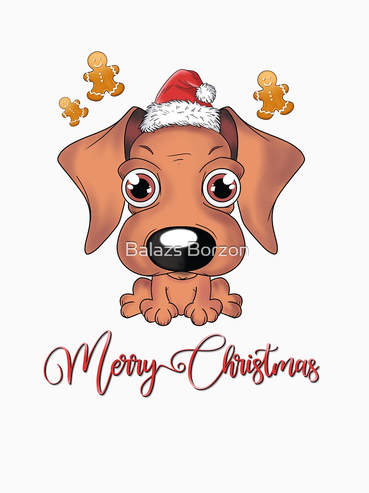 Dog with Christmas hat by Balazs Borzon